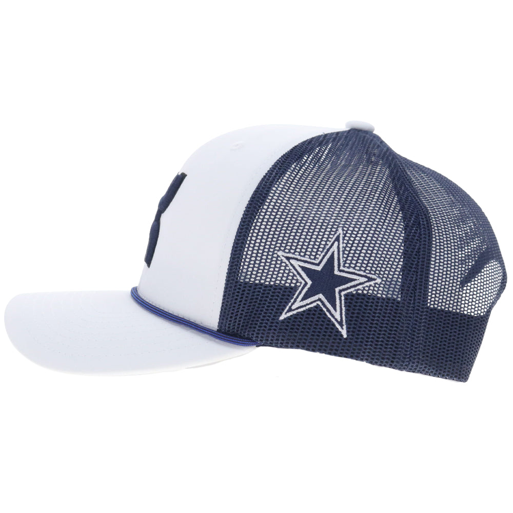 Dallas Cowboys 6-Panel Trucker Snapback Hat White/Navy Blue