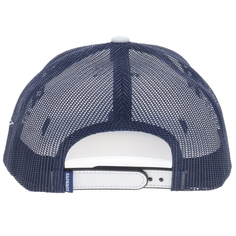 Dallas Cowboys 6-Panel Trucker Snapback Hat White/Navy Blue