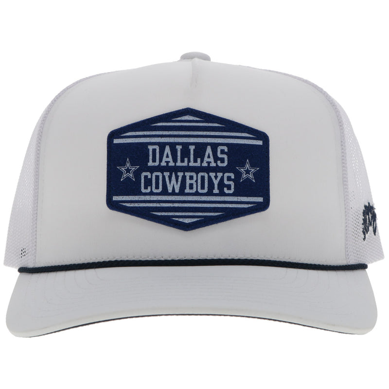 "Dallas Cowboys"  Hat White w/Blue & White Patch