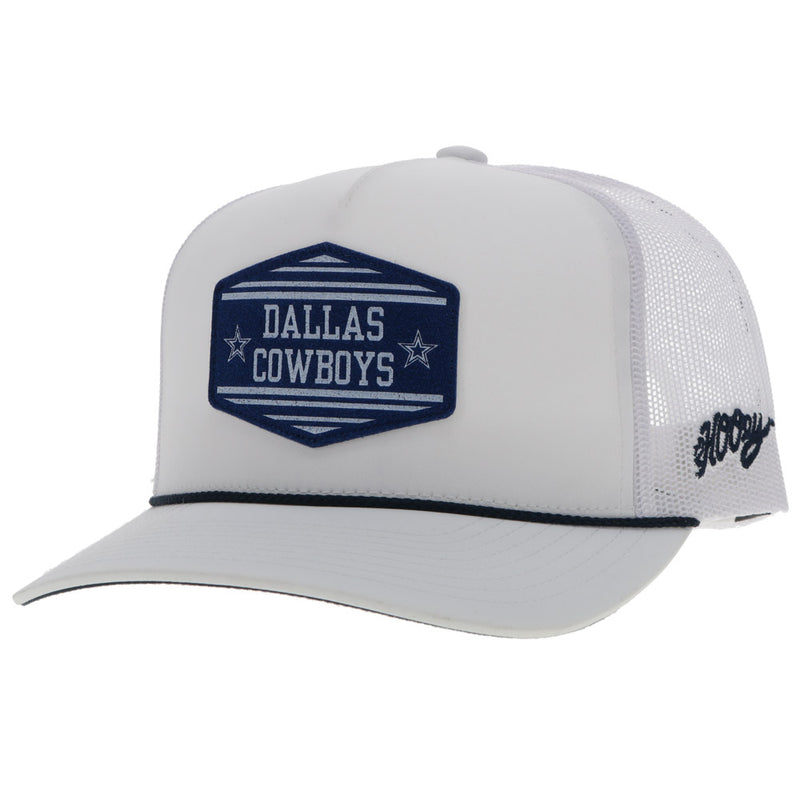 "Dallas Cowboys"  Hat White w/Blue & White Patch
