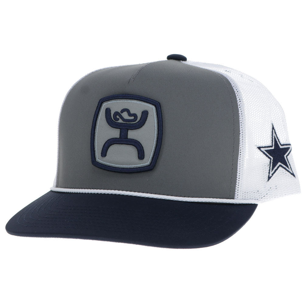 "Dallas Cowboys" Hat Grey & White w/Navy Patch