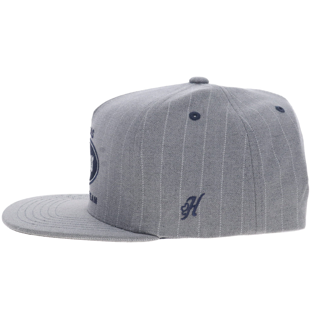 Dallas Cowboys 5-Panel Full Surround Hat Grey/White Pinstriped