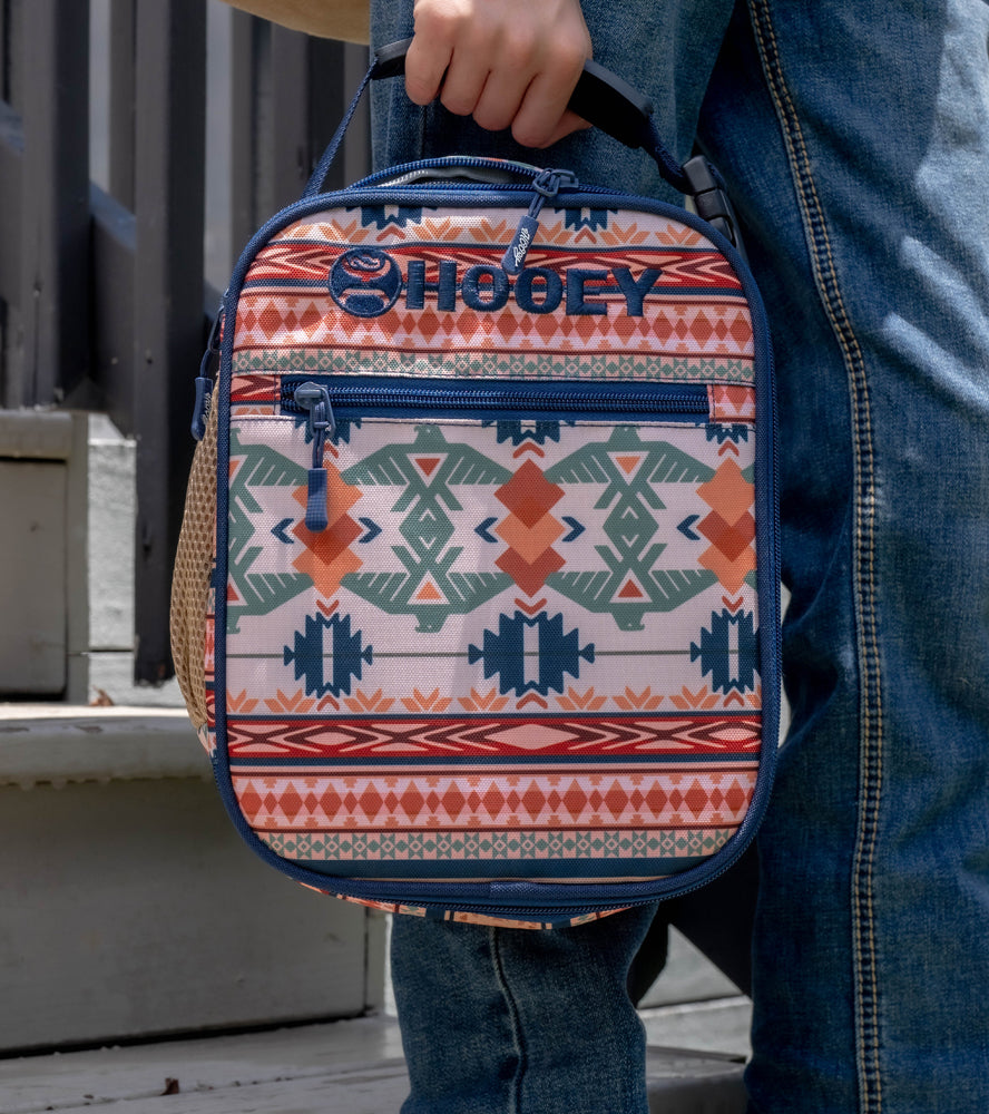 "Hooey Lunch Box" Navy & Tan Aztec