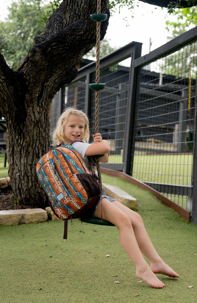 "Rockstar" Hooey Backpack Brown w/ Aztec Print