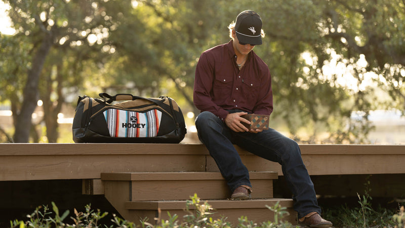 "The Competitor" Carry-All Bag Tan/Black w/Serape Accents