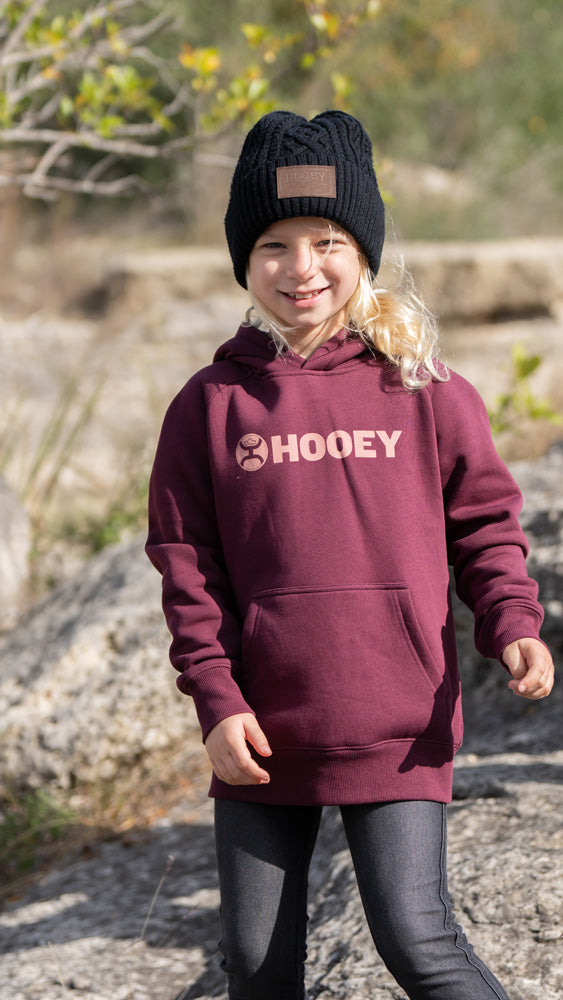 Youth Girls "Core Hoody" Maroon w/Pink Hooey Logo