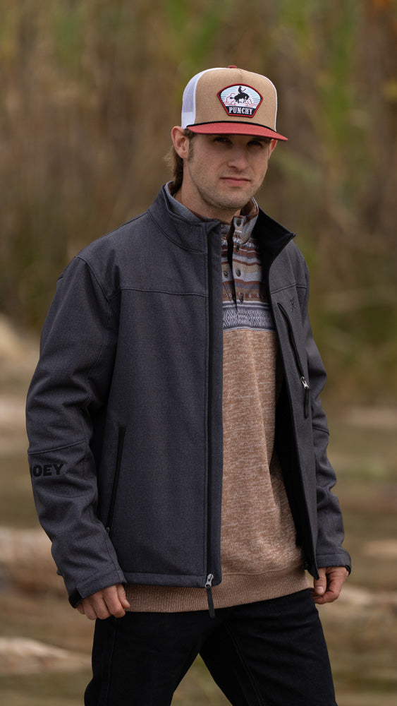 "Cavvy" Hat Tan/White w/Blue/ Rust & White Patch