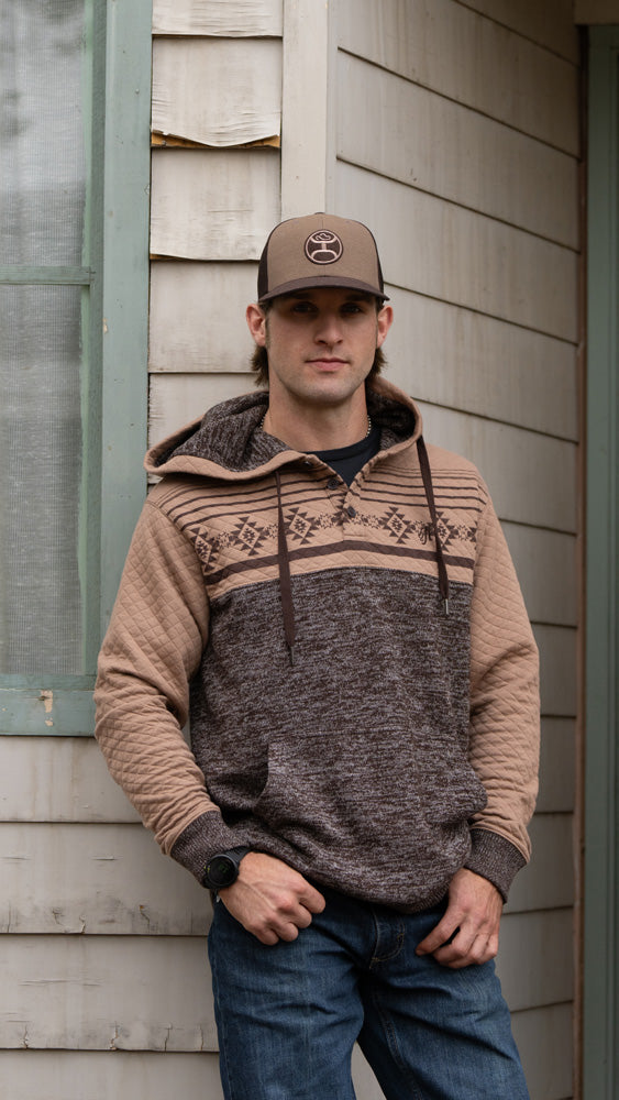 "Jimmy" Black/Tan w/ Pattern Hoody