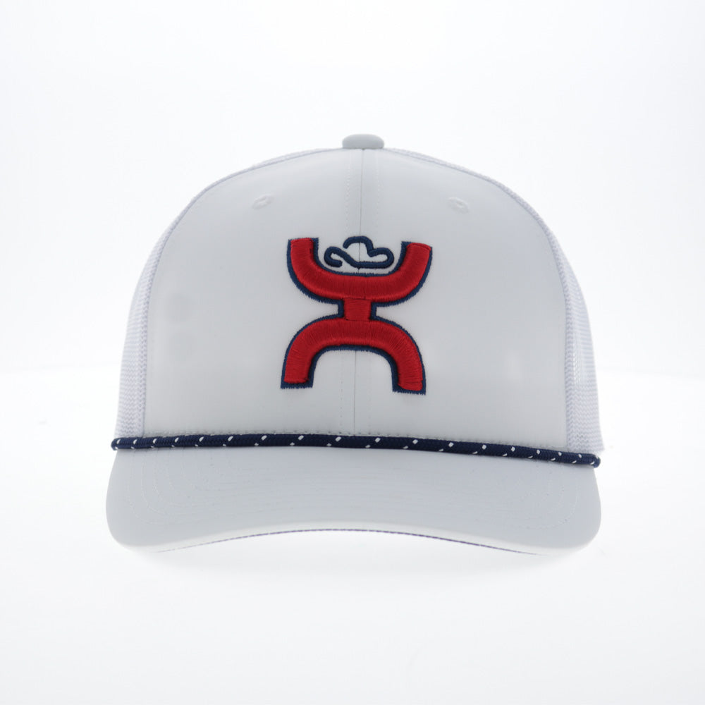 "Sterling" Hat White w/Red  Hooey Logo