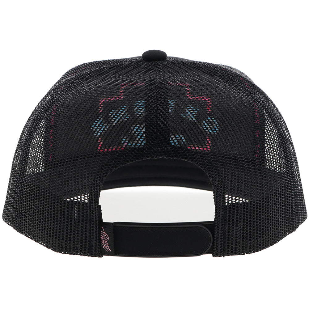 "Gruene Hall" Hat Black w/Pink & Blue Embroidery