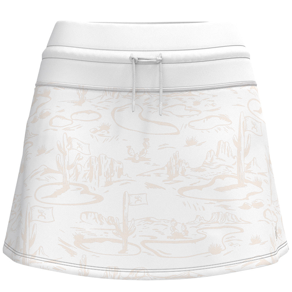 "Blondie" Golf Skort White/Cream w/Tan Desert Pattern