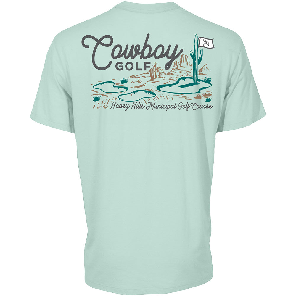 "Hooey Hills" Aqua Cowboy Golf T-shirt