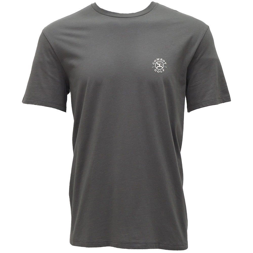"Buckin' Round" Dark Grey Cowboy Golf T-shirt