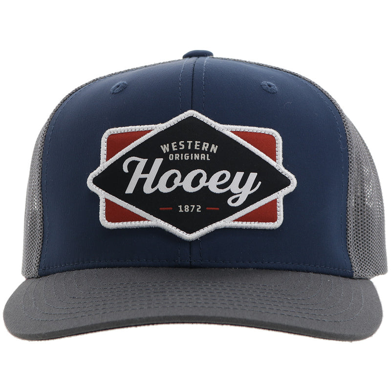 "Diamond" Hooey Hat Navy/Grey w/Navy/White/Red Patch