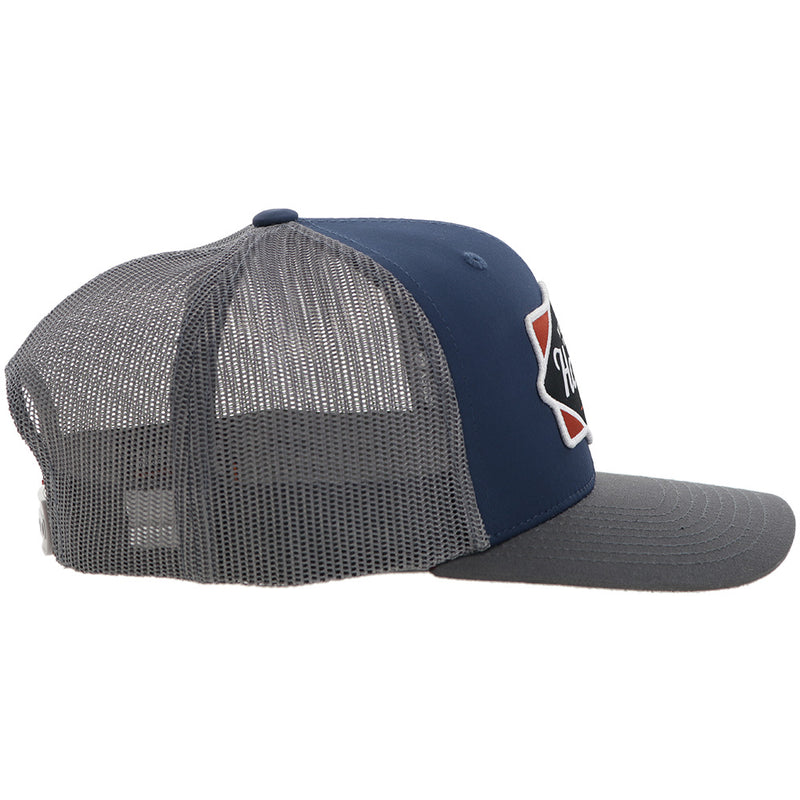 "Diamond" Hooey Hat Navy/Grey w/Navy/White/Red Patch