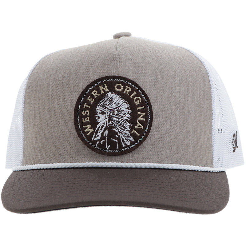 "Quanah" Hat Tan/White w/Brown/White Circle Patch