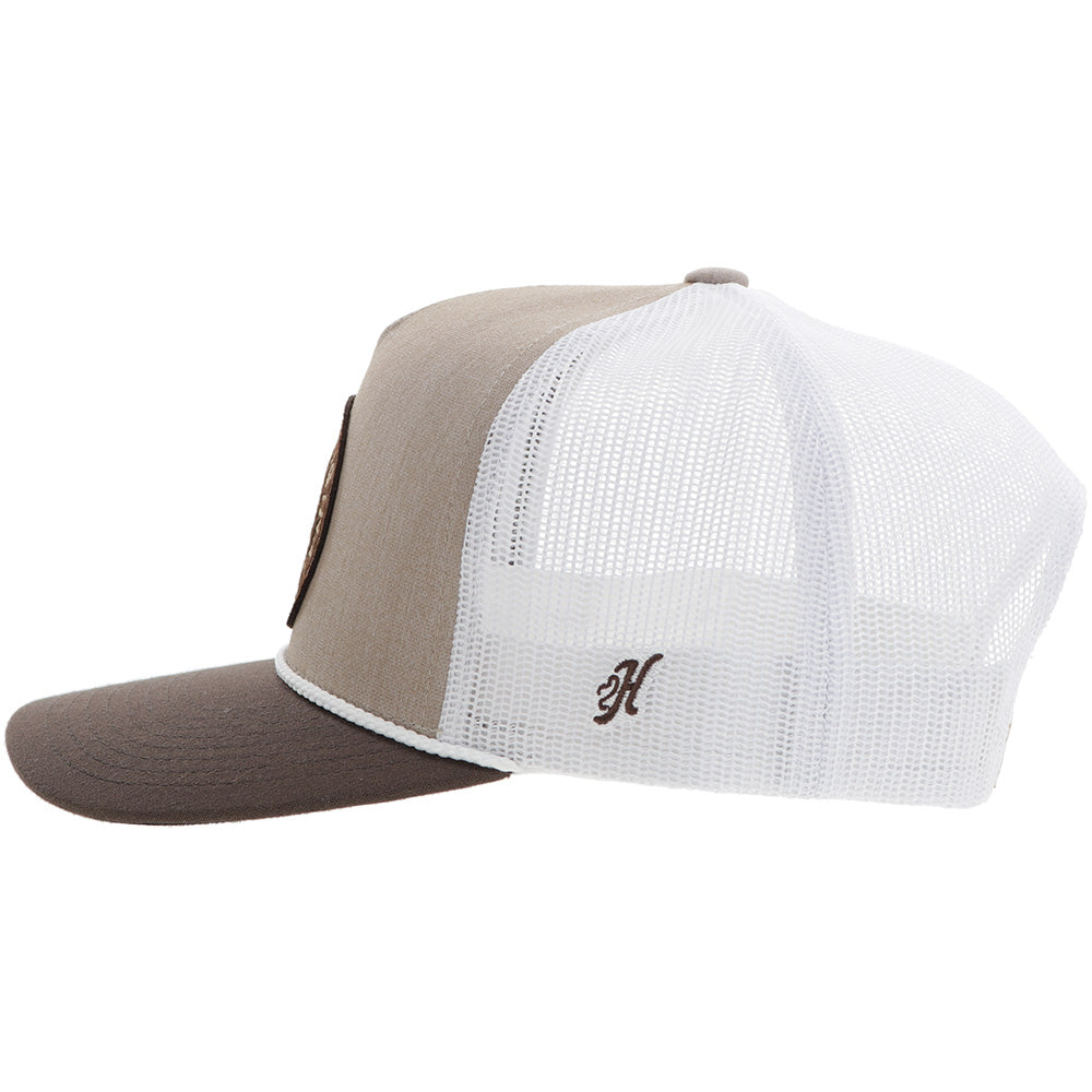 "Quanah" Hat Tan/White w/Brown/White Circle Patch