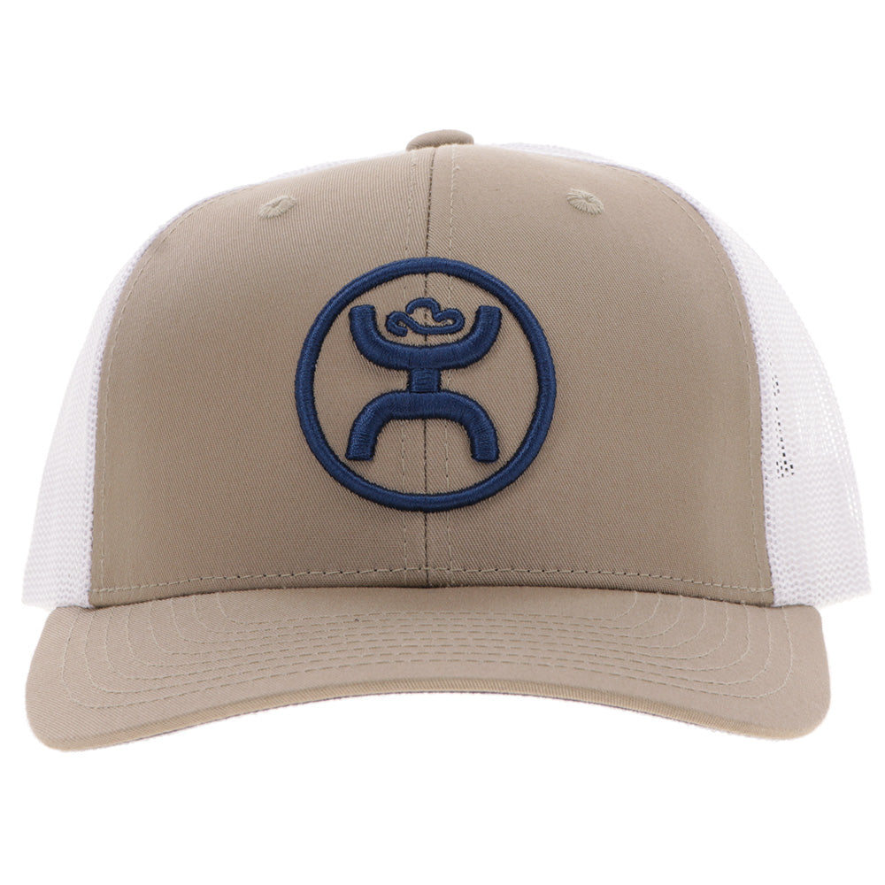 "O-Classic" Hat Tan/White w/Navy Hooey Logo