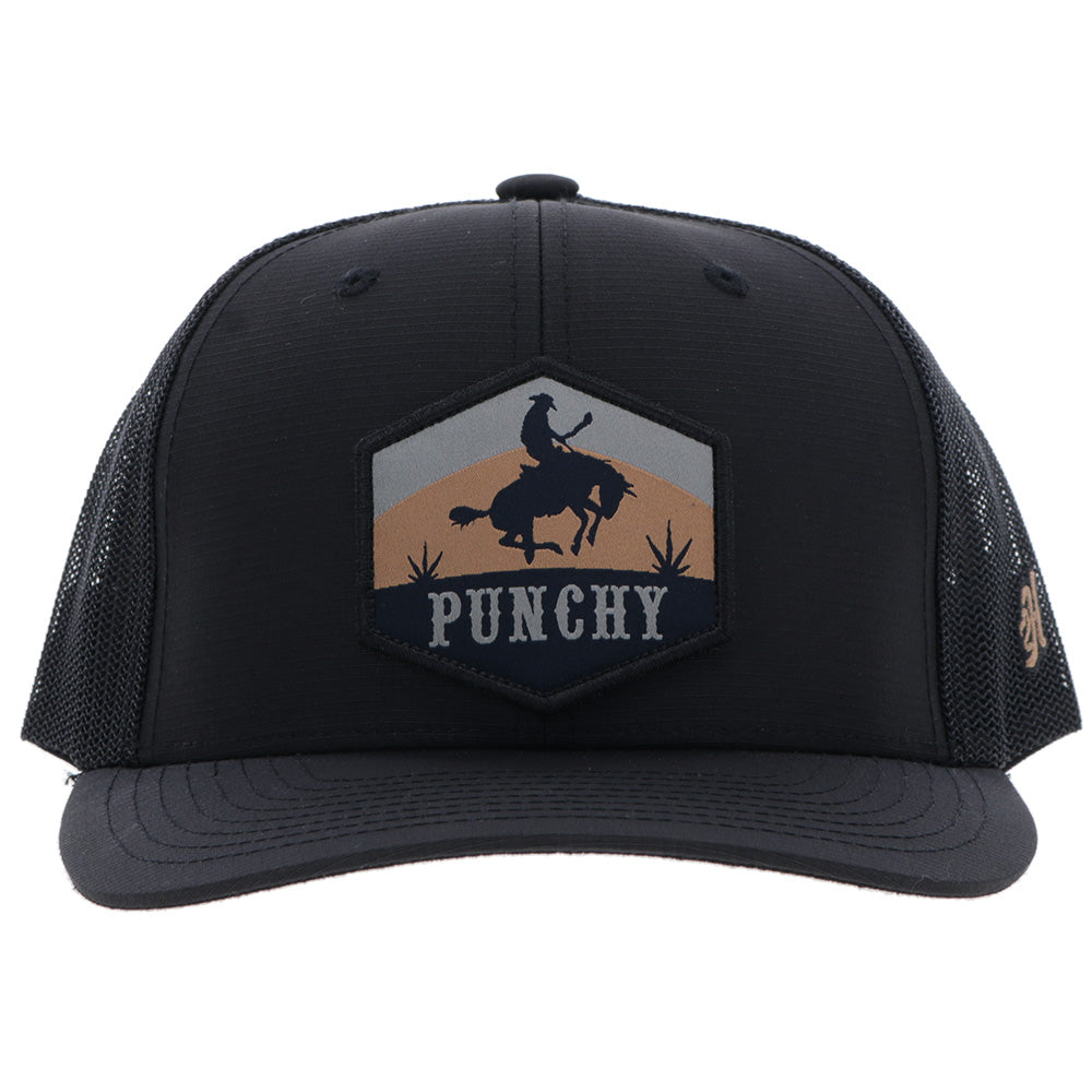 "Ranchero" Punchy Hat Black w/Multi Color Patch