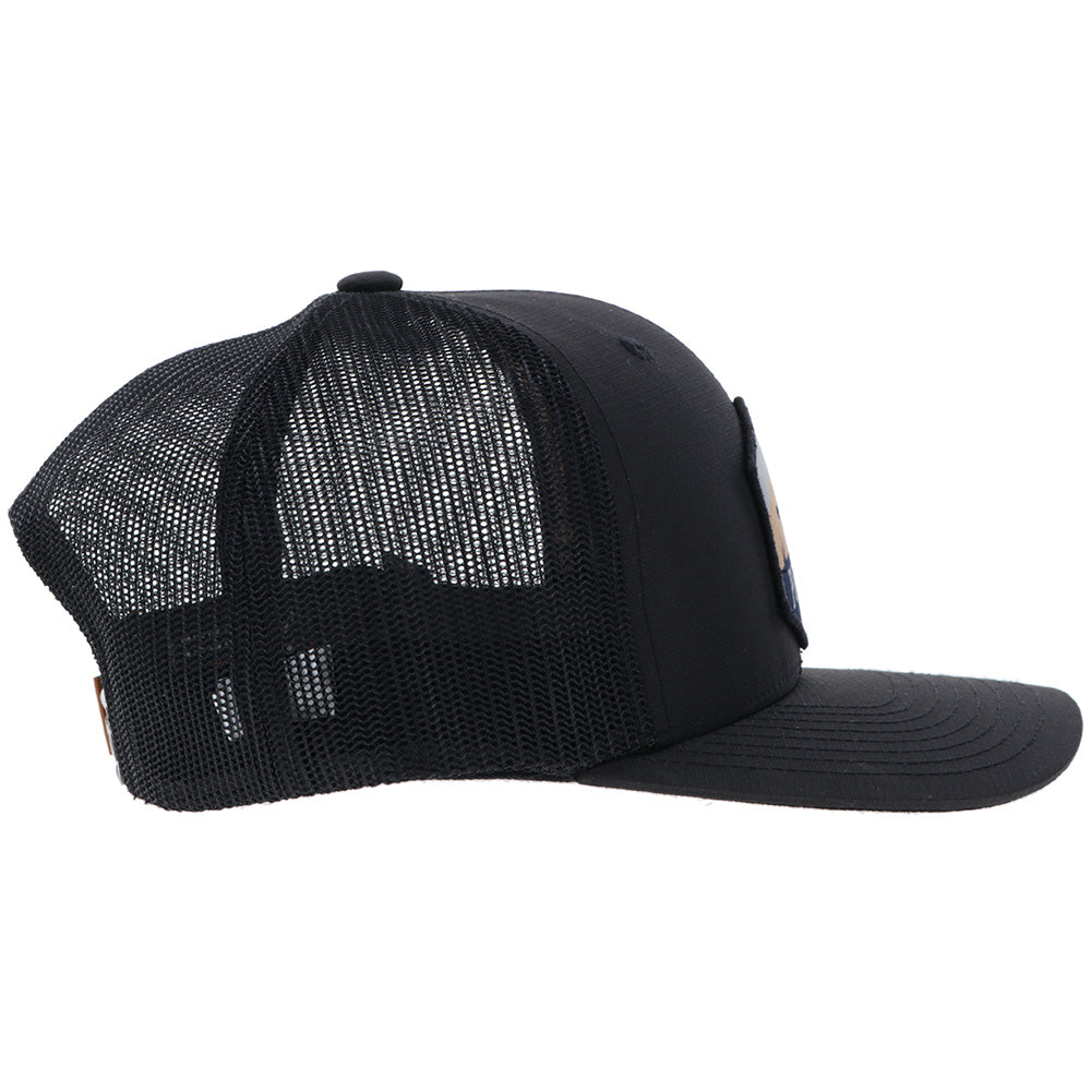 "Ranchero" Punchy Hat Black w/Multi Color Patch