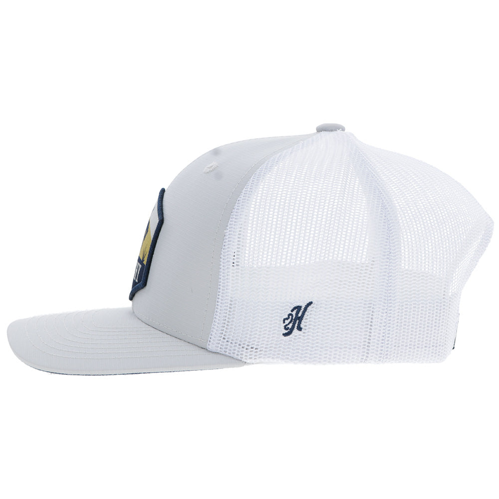 "Ranchero" Punchy Hat Grey/White w/Multi Color Patch
