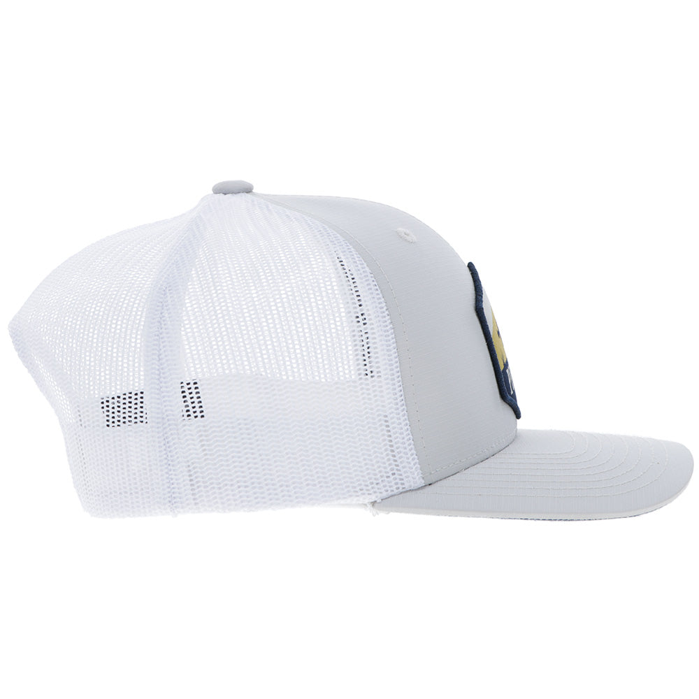 "Ranchero" Punchy Hat Grey/White w/Multi Color Patch