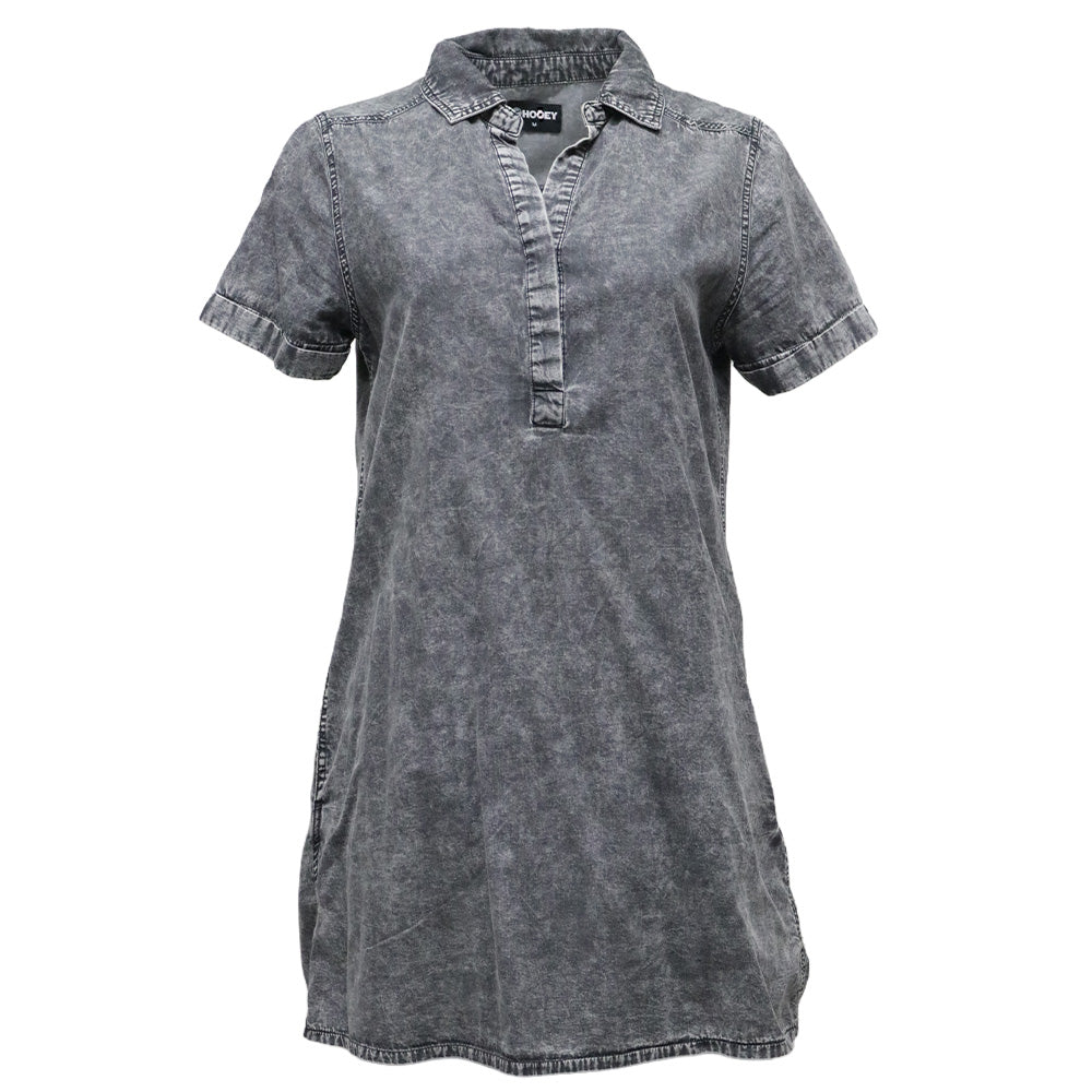 "Denali" Denim Chambray Dress Black