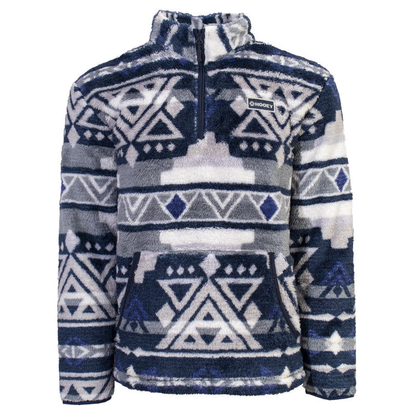 Hooey Aztec Fleece Pullover - Men's Sweatshirts in Navy Blue