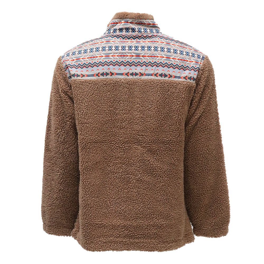 "Hooey Sherpa Fleece Pullover" Tan/Aztec