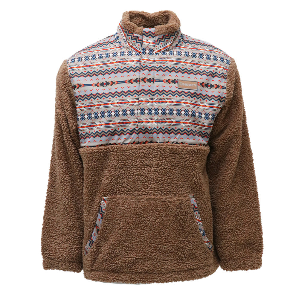 "Hooey Sherpa Fleece Pullover" Tan/Aztec