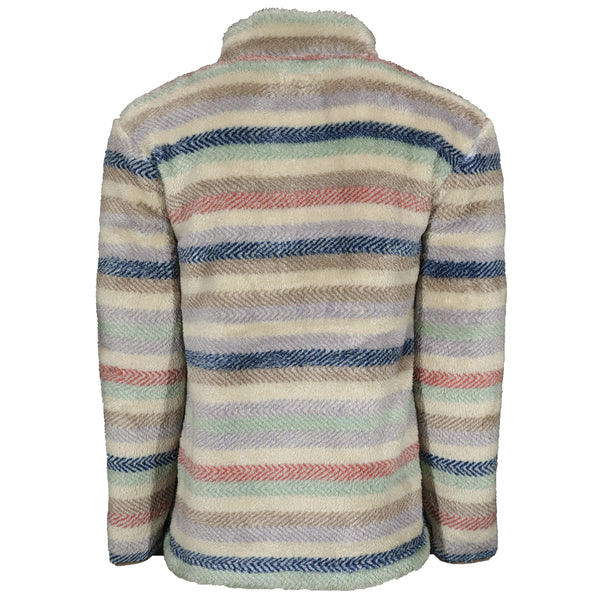 back of the Hooey Fleece Pullover in baja stripe pattern