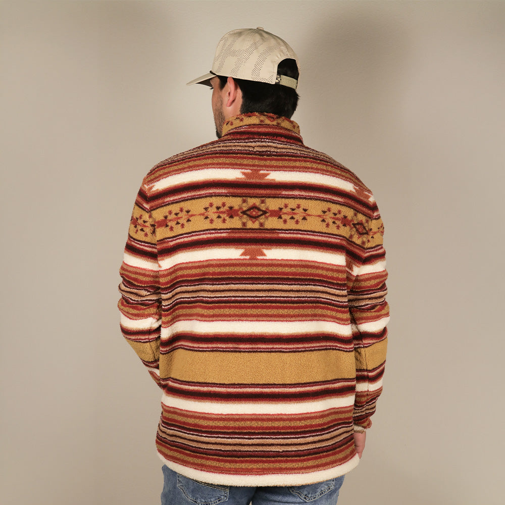 Bear Fleece Pullover Tan/Stripes