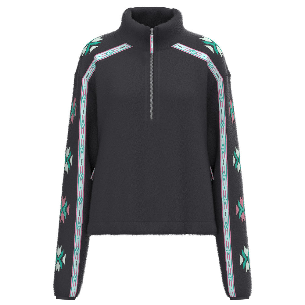 Mia Fleece Crop Pullover Charcoal