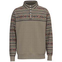 grey with multi patter pullover