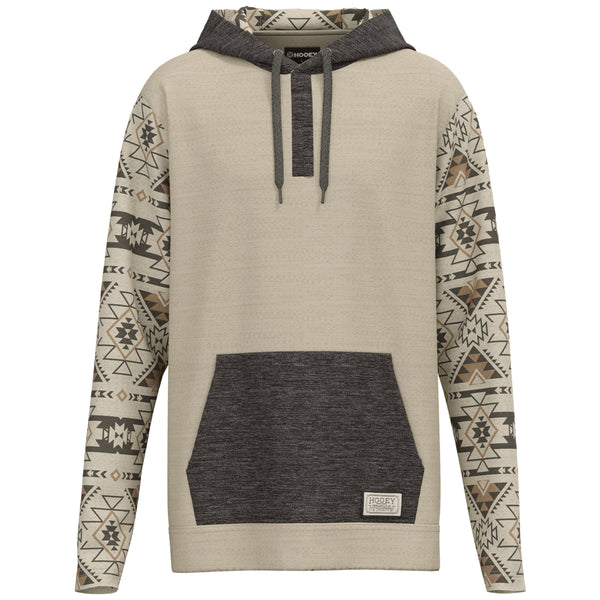 tan and grey with aztec pattern hooey hoody