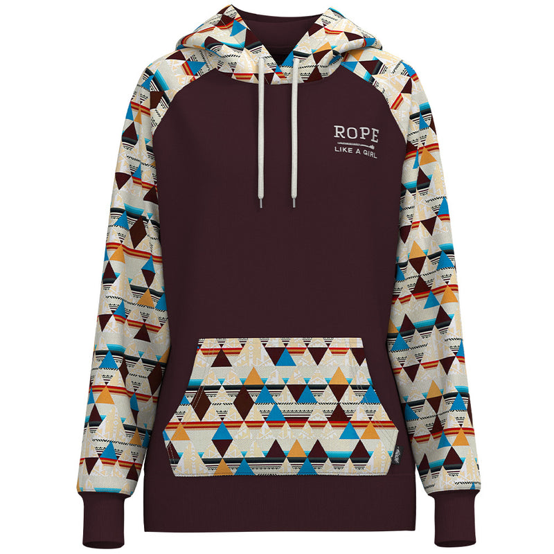 "Rope Like A Girl" Maroon/Aztec Hoody