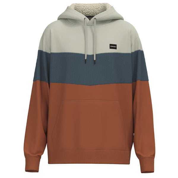 Breck grey, blue, and orange hoody