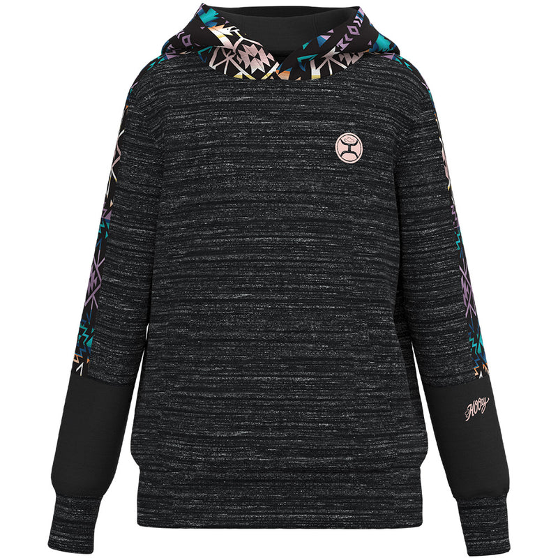 Youth Girls "Canyon" Black w/Aztec Pattern Hoody