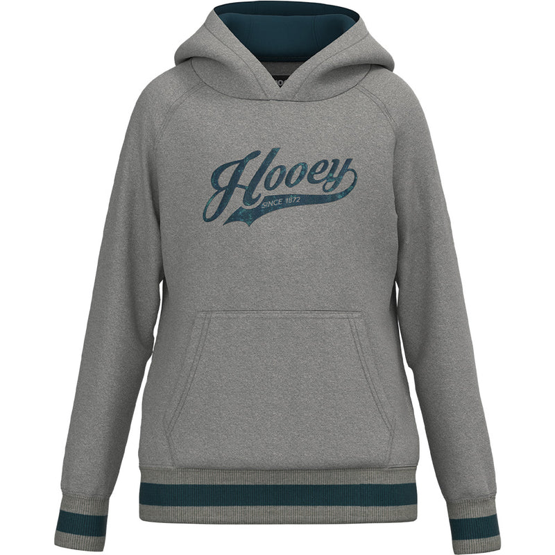 Youth Girls "Polar Fleece" Grey w/ Teal Hoody