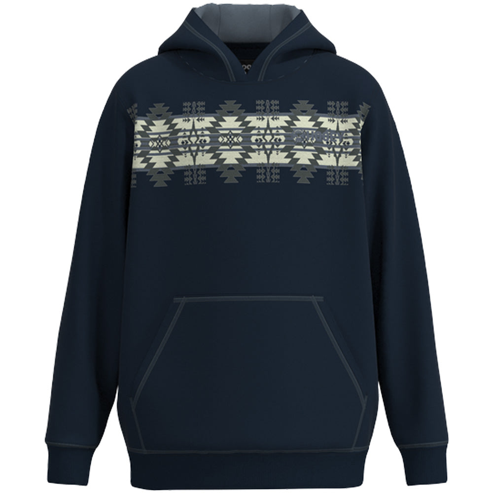 Youth "Legendary Hoody" Navy Blue w/White & Grey Aztec