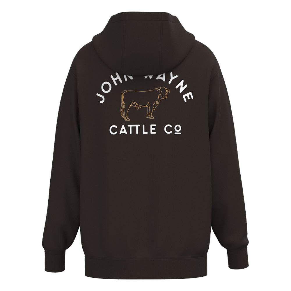 "JW Cattle Co" Hoody Brown w/White Logo