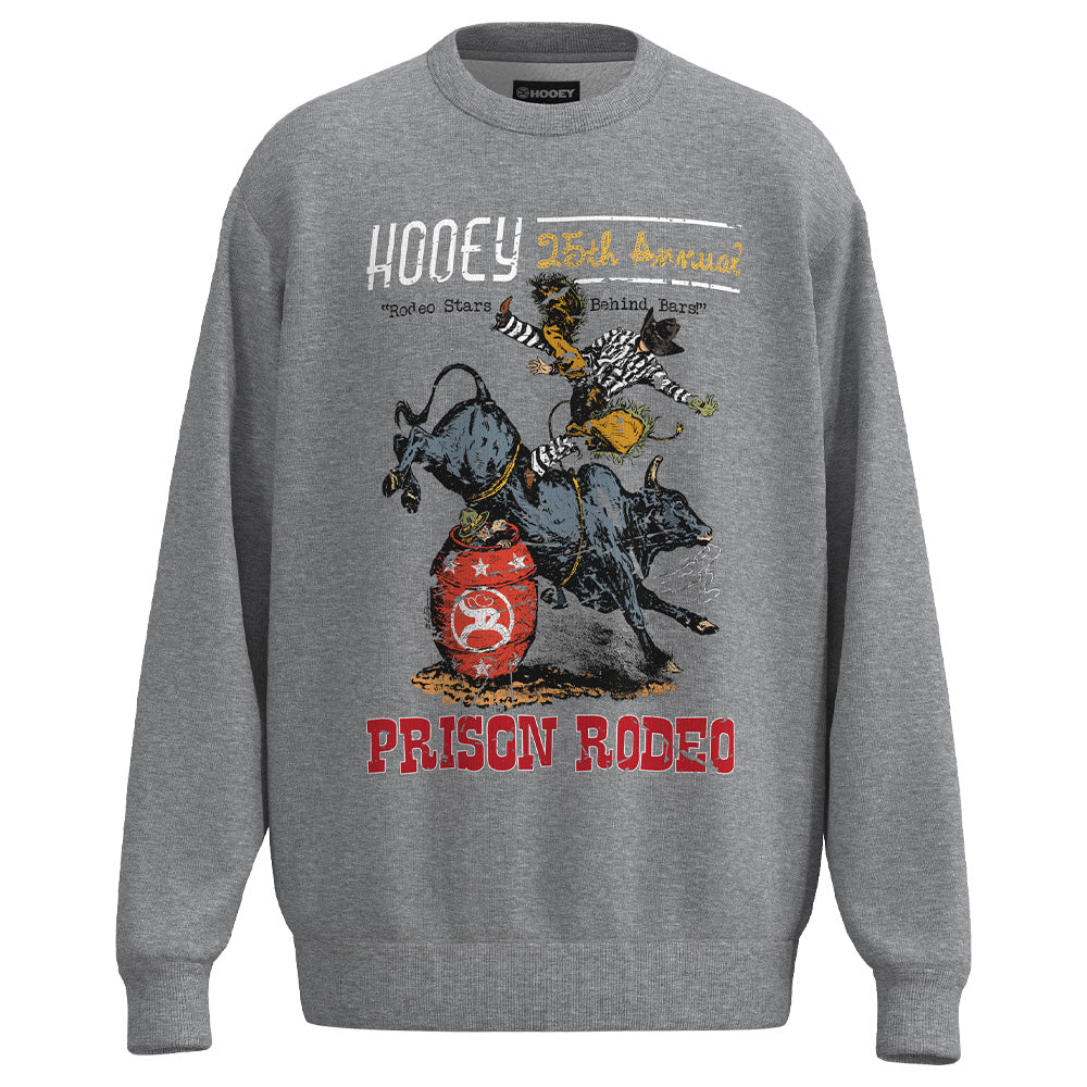 "Prison Rodeo" Pullover Heather Grey w/ Logo