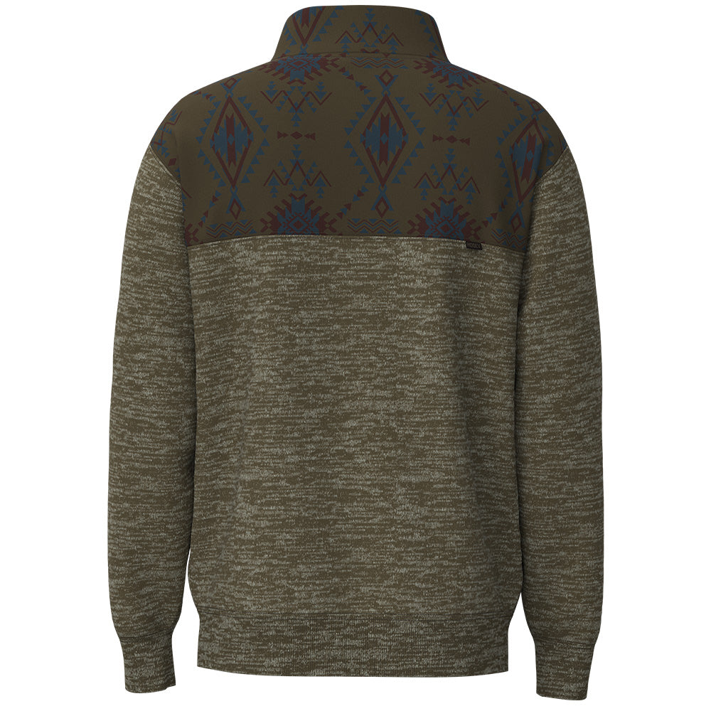 "Stevie" Pullover Brown w/Red & Blue Aztec