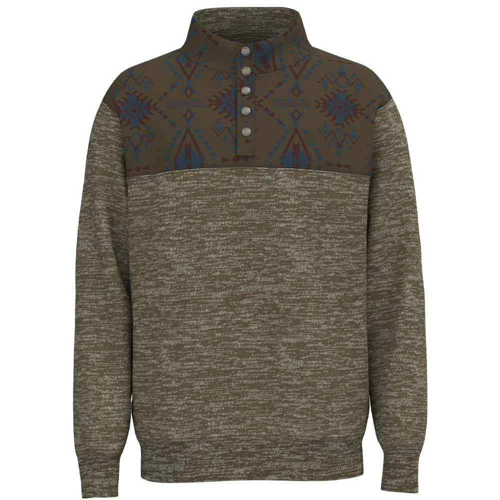 "Stevie" Pullover Brown w/Red & Blue Aztec