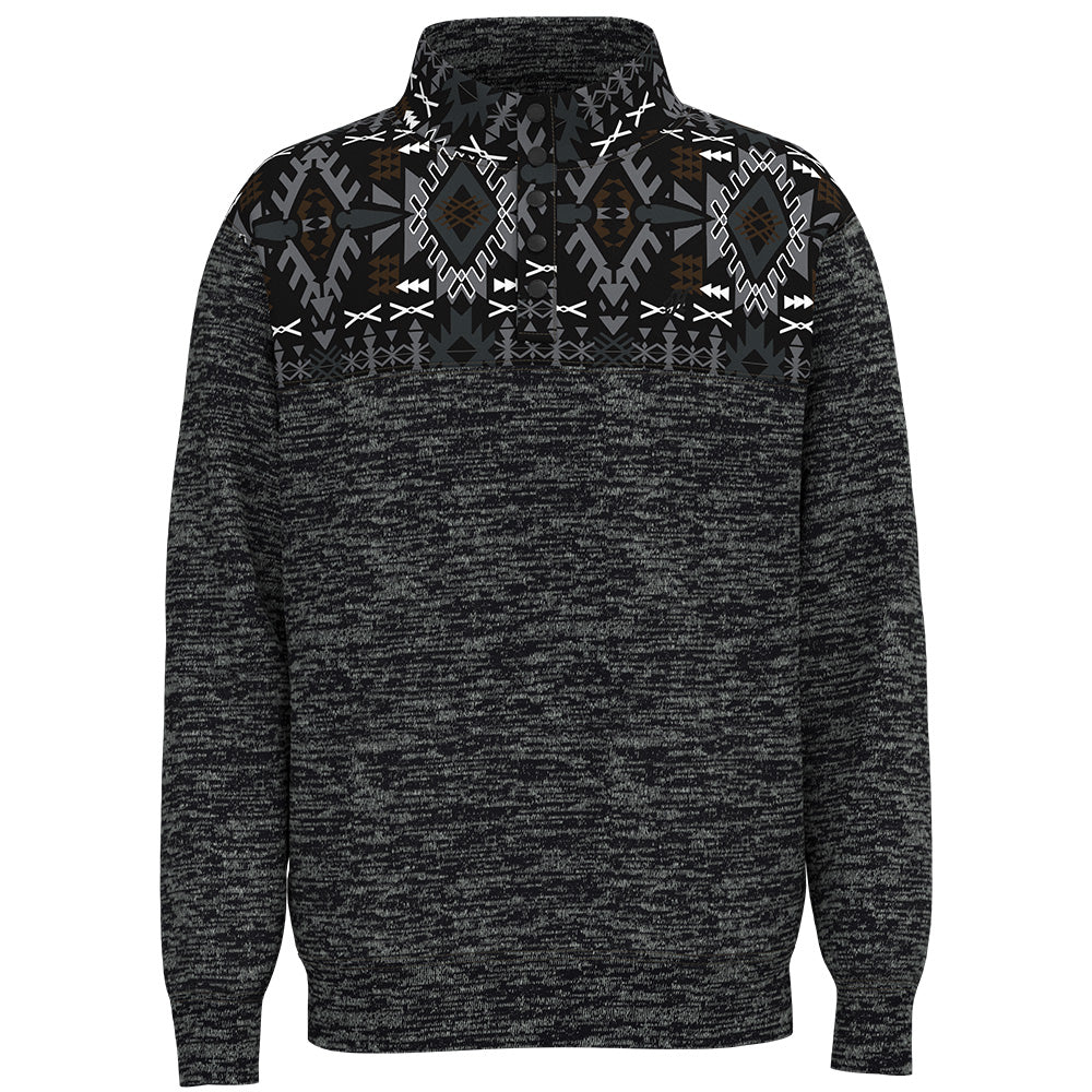 "Stevie" Pullover Black w/Aztec