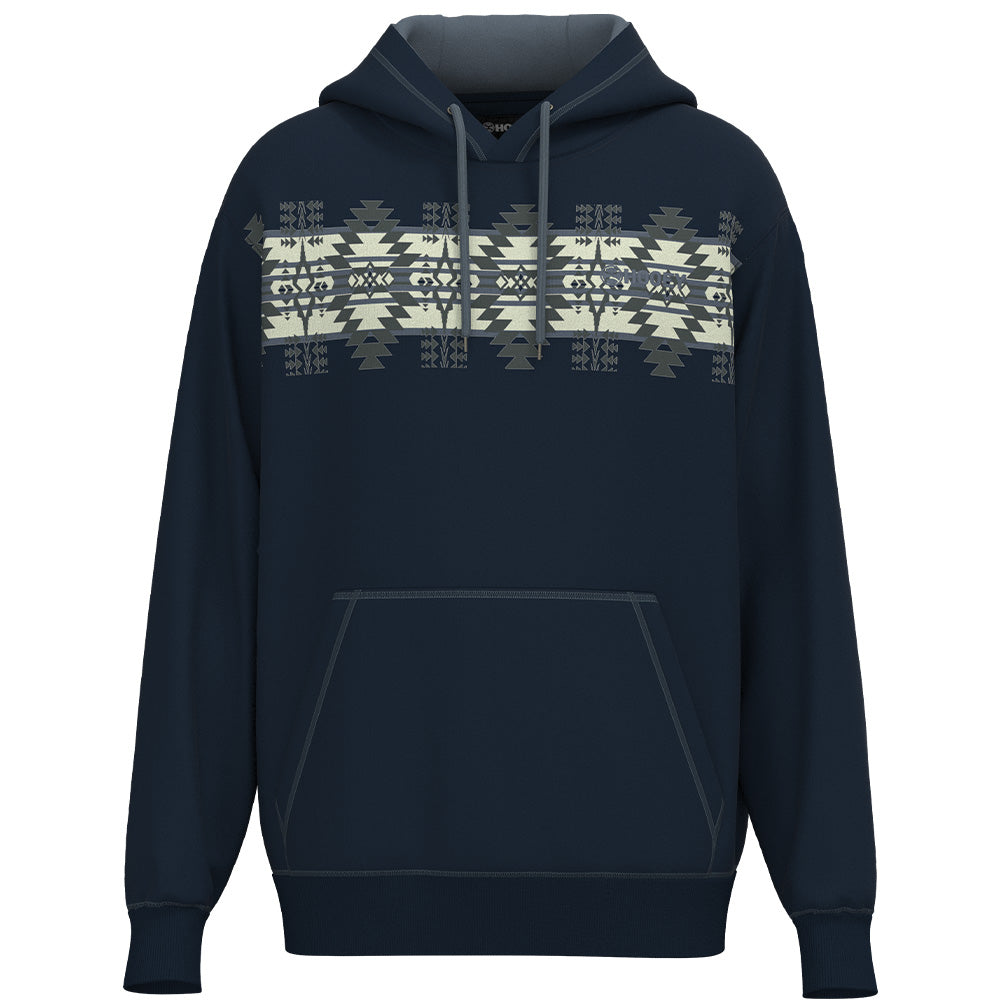 "Legendary Hoody" Navy Blue w/White & Grey Aztec