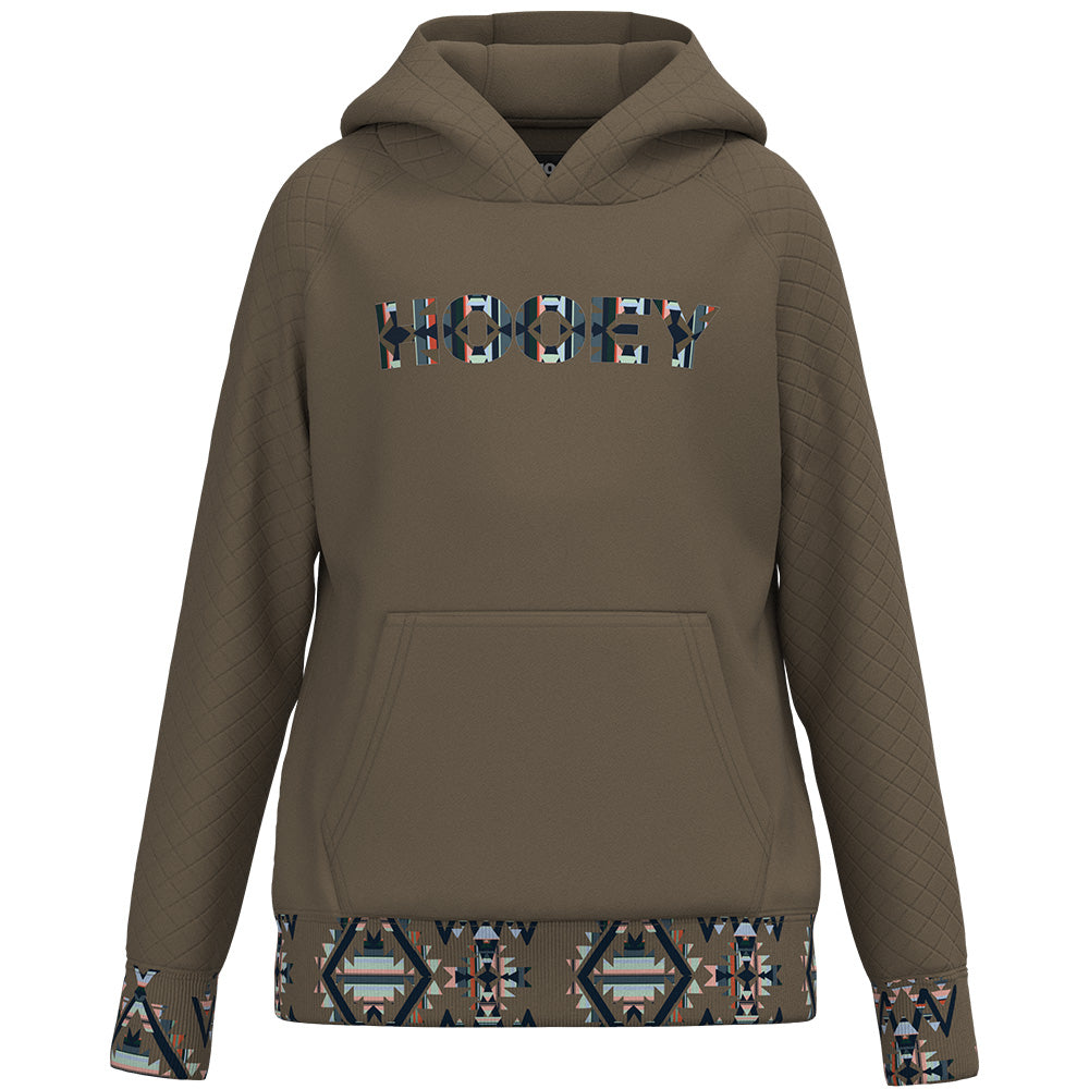 YOUTH "Trophy" Brown Quilted w/Aztec Hoody