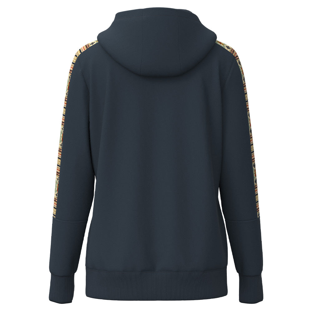 "Canyon" Blue w/Aztec Pattern Hoody