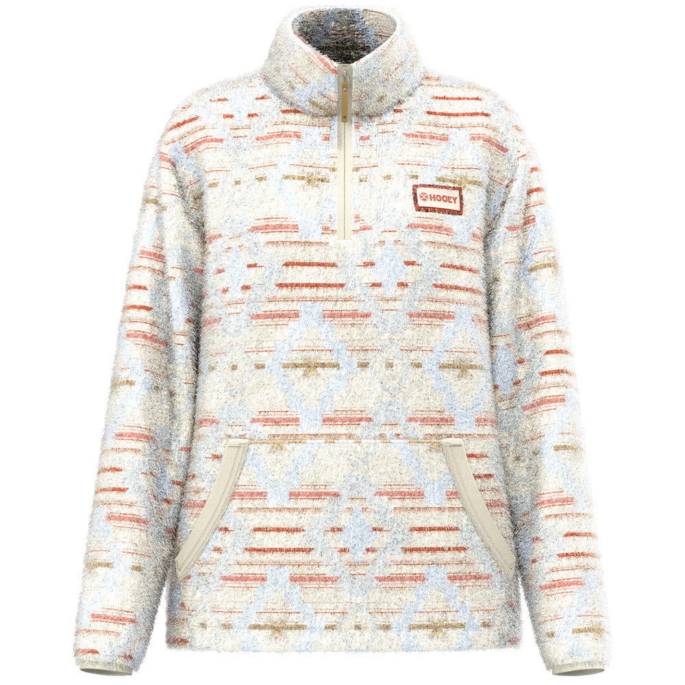 "Telluride" Fleece Pullover Cream w/Multi Color Aztec