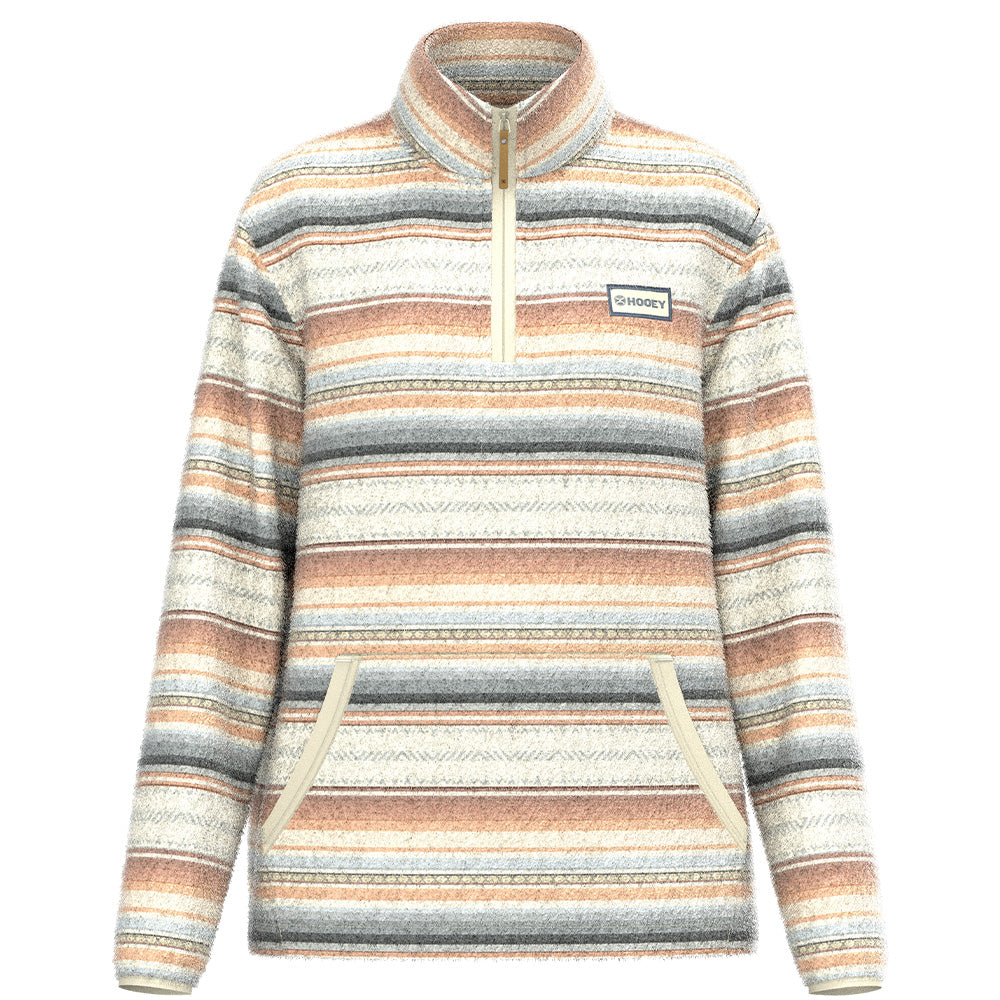 "Kodi" Fleece Pullover Cream w/Serape